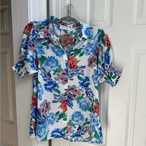 First Love - Floral Puff Sleeve Blouse brand new size small